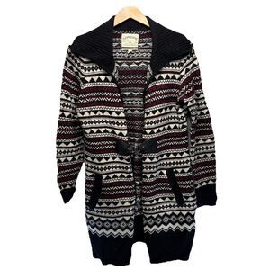 Cambridge Dry Goods Nordic Fair Isle Lambswool Duster Cardigan  Size M Vintage